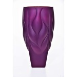 Bohemia Crystal Bohemia Vase Bamboo Type 2 Non Lead With Purple Satin
