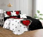 Smte 5 Piece Quilt Set Heart Bedspread Set With Keychain