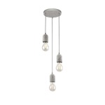 Silvares 3 Light Metal Pendant Concrete Grey