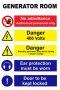 Generator Room No Admittance Authorised Personnel Only 30X40CM Sign- 2 Pack