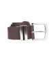 Mens 40MM Plain Leather Belt - 6XL / Brown