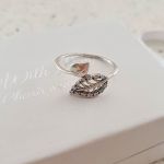 Kristan 925 Sterling Silver Cz Leaf Ring - Size 5