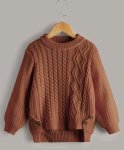 Cable Knited Crew Neck Sweater Gender Neutral