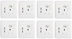 16A Double Wall Socket With 2 USB Slots 4X4 - Set Of 8