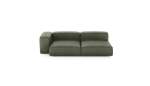 Two Module Chaise Sofa - Leather - Olive - 241CM X 136CM