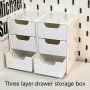 Versatile 3-DRAWER Storage Organizer - Durable Plastic Perfect For Office Supplies Jewelry & Cosmetics