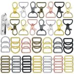 57 Piece Craft Keychain With Swivel Hook D Rings And Side Buckles For Handbag