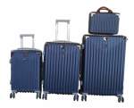 Smte 4-PIECE Abs Luggage Set Navy Blue Spinner Wheels Combination Lock With Keychain