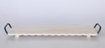 Oblong Wooden Tray Feet With Metal Handles 6.5X6.5X20CM