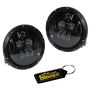 Universal LED 7 Type C179 Round Headlights Pair - Black & Gel Key Holder