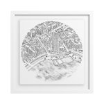 City Bowls - Cape Town Art Print - 210MM X 210MM A4 Width Framed - White Frame