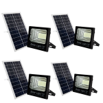 60W Premium Solar LED Flood Light With Remote - 4 Pack