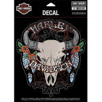 Steer Skull Chrome Large Decal