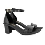 Ghardaia Leather Block Heel Sandal - Black - 8
