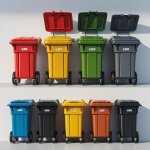 1000 Liter Brown Wheelie Bin