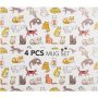Clicks Animal Cats Mug Set 4 Piece