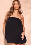 Bandeau Balloon Puffball Dress - Black