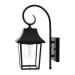 Chic Outdoor Iron And Glass Wall Light Black