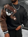 Men's Casual Sports Jersey Shirt Cartoon Print Embroidered Details Regular Fit Machine Washable