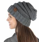 Funky Junque Exclusives Slouchy Beanie For Women Oversized Winter Hat Chunky Cable Knit Beanies Soft Warm Unisex Slouch Hats For