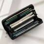 Simple Black Long Wallet Business Office Large Capacity Multi Card Clutch Bag Cell Phone Wallet Men's And Women's Wallet Christmas Gift Thanksgiving Gift