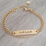 Shamira Personalized Gold Stainless Steel Bracelet Adjustable Size: 17-21CM Ready In 3 Days