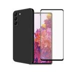 Silicone Phone Case &screen Protector Combo For Samsung Galaxy S21FE-BLACK