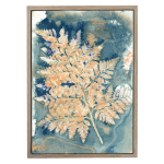 Botany Blue 2 Art Print - A4 Framed Canvas With Natural Wood Frame