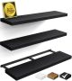 Bayka Floating Shelves For Wall Set Of 3 36 Inches Long Black Wall Mounted Rustic Wood Shelves For Bathroom Bedroom Living Room Or Kitchen For Bo