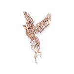 Pendant Phoenix With Pink Stones Rose Gold