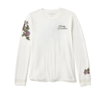 Rose & Thorn Bling Long Sleeve Top – Cloud Dancer