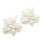 White Flower Stud Earrings