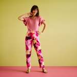 Kirstin Pants - Pink Painted Floral - 44 Xxxxlarge