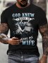 Men's Novelty My Wife Letter Print Short Sleeve Crew Neck T-shirt Summer Outdoor
