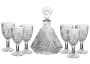 Elegant 7 Piece Clear Glass Decanter Set With 6 Wine Glasses