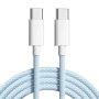 Type C Cable - 1M Braided Usb-c To Usb-c Fast Charging Cable - Blue