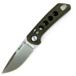 Pl-xt Pivot Lock Green Micarta Black G10 Stonewash