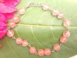 Pink Obsidian Link Bracelet Cherry Quartz