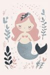 Teal Mermaid 2 Canvas Print - 600MM X 600MM
