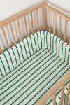 GREE N Stripe Cot Fitted Sheet - Large Sa Cot: 132CM X 66CM X 10CM