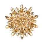 Colorful Rhinestone Crystal Sunflower Brooch Pin For Women Dress Hat Decoration-gold