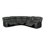 Smte L Shape Leather Recliner Set Grey With Keychain