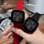 Chic Square Quartz Watch For Women - Minimalist Analog Display With Silicone Band Perfect Gift