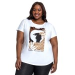 Plus Size Dolman Novelty Tee - White