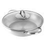 Casserole/ Braising Pan With Lid All Stove Oven And Dishwasher Safe 28CM Silver