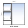 Top Hung Aluminium Window Charcoal PTT1515 2 Vent W1500MM X H1500MM