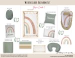 Cot Duvet Bedding Watercolour Rainbow Set