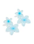 Blue Acrylic Frangipani Flower Drop Earrings