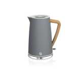 Swan Kettle Nordic Grey 1.7 Litre Polished Stainless Steel Cordless