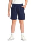 Roventis Boys Fashion Sport Shorts Elastic Waist Cotton Lightweight Clothing With Pockets School Gym Running Football Pants 9-10